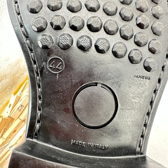 Pawelk's Men Size EU 44 US 10 Black Leather Moc Toe Lace Up Ankle Chukka Boot - Picture 10 of 12